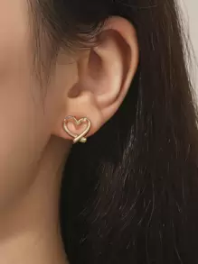 Heart Decor Clip On Earrings Valentines