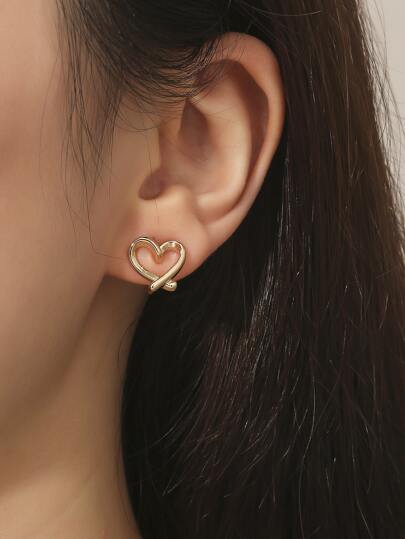 Heart Decor Clip On Earrings Valentines