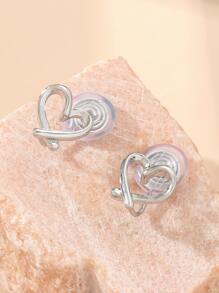 Pendientes con pinza con decoración en forma de corazón para el Día de San Valentín