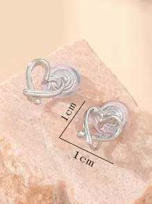 Pendientes con pinza con decoración en forma de corazón para el Día de San Valentín