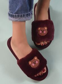 Dép đi trong Nhà dành Nữ Hoạt hình Sẵn sàng - Màu Đỏ Sâu - Xem 3