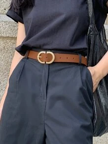 DAZY Stitch Detail Buckle Belt - Camel - View 6