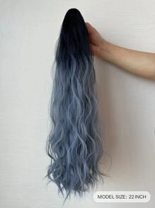 Extensión del pelo de dos tonos larga rizada Coleta - Celeste - Ver 3