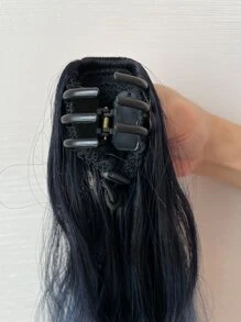 Extensión del pelo de dos tonos larga rizada Coleta - Celeste - Ver 5