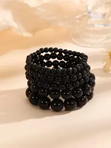 5 cái vòng tay cườm - màu đen - Xem 2