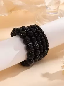 5 cái vòng tay cườm - màu đen - Xem 3