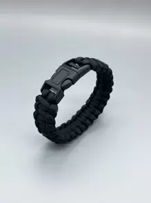 Những người đàn ông thời trang và được ưa chuộng Phát hành Vòng tay bện có khóa để làm quà tặng trang sức và cho một vẻ ngoài sành điệu - màu đen - Xem 1