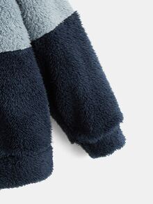 SHEIN Boys Colourblock Teddy Hoodie & Trousers - Multicolor - View 4