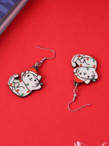 聖誕貓耳墜 - 彩色 - 查看 3