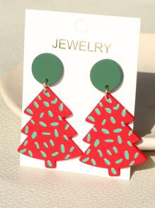 Pendientes largos árbol de Navidad - Multicolor - Ver 4