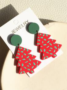 Pendientes largos árbol de Navidad - Multicolor - Ver 7