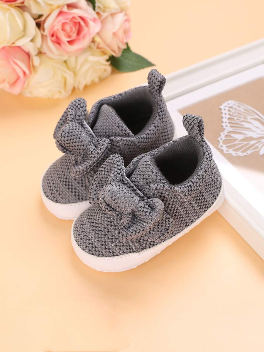 Baby Bow Decor Flats - Grey - View 1
