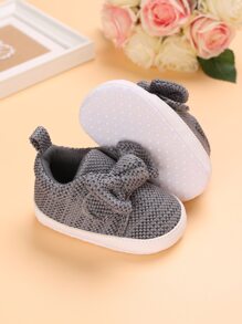 Baby Bow Decor Flats - Grey - View 2