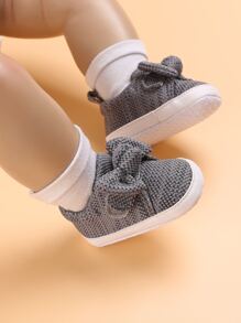 Baby Bow Decor Flats - Grey - View 3