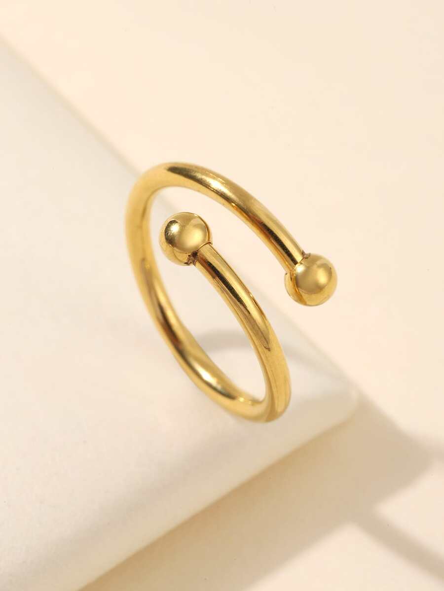 Anillo abierto con diseño de bola - Amarillo Oro - Ver 1