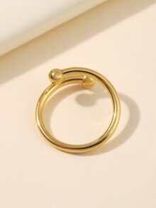 Anillo abierto con diseño de bola - Amarillo Oro - Ver 2