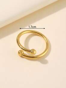 Anillo abierto con diseño de bola - Amarillo Oro - Ver 3