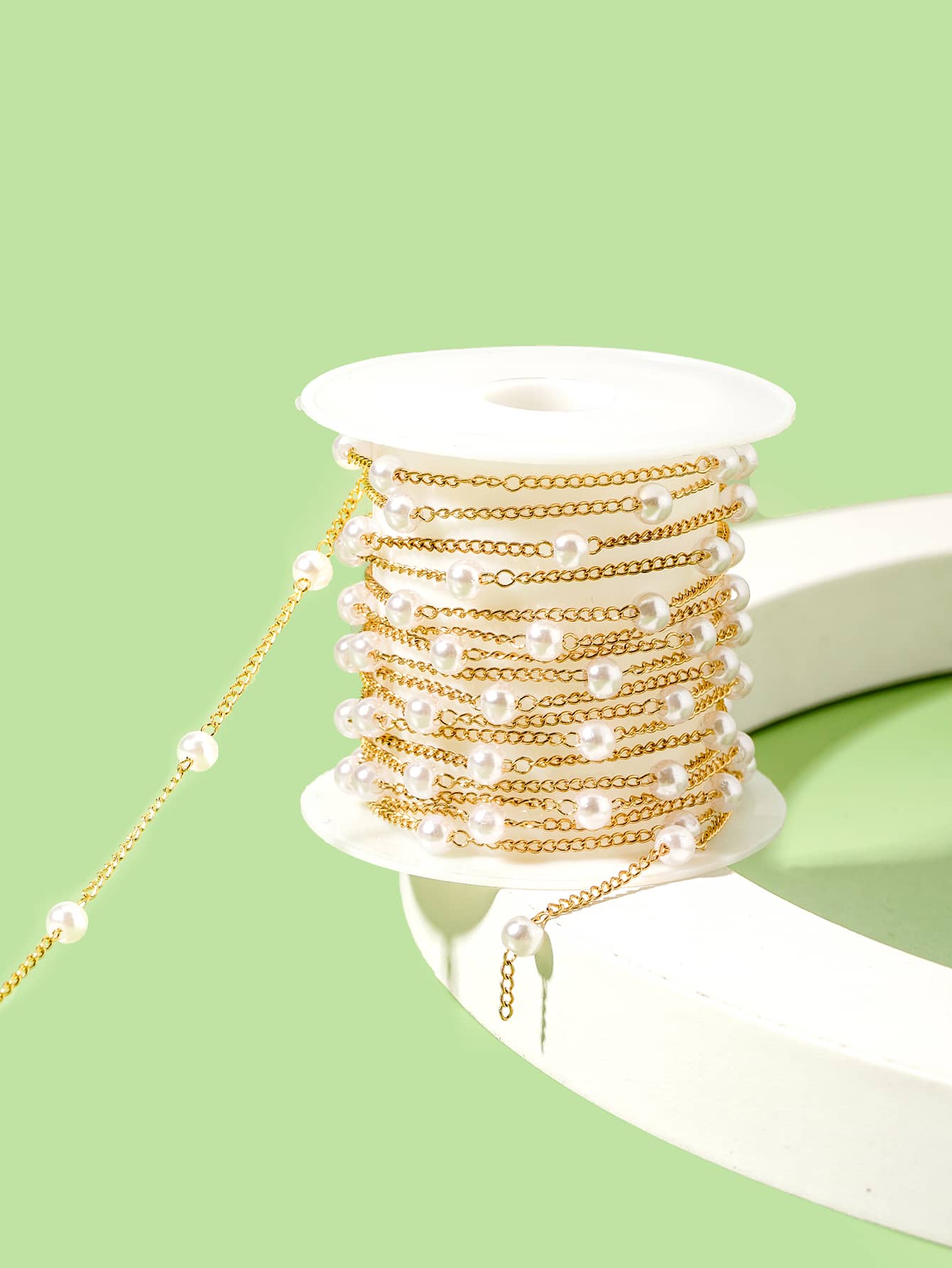 1roll Faux Pearl Decor DIY Chain - Nhiều màu - Xem 1