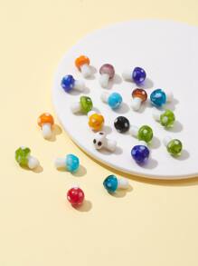 20入組隨機色蘑菇形狀DIY釘珠 - 彩色 - 查看 1