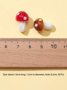 20入組隨機色蘑菇形狀DIY釘珠 - 彩色 - 查看 4