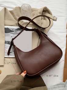 Yogodlns Minimalist Hobo Bag - Chocolate Brown - View 9