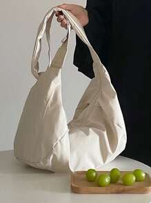 Túi Hobo tối giản không thấm nước, nhẹ, giản dị dành cho doanh nhân dành cho nữ tuổi teen Sinh viên đại học, tân binh và nhân viên văn phòng Hoàn hảo cho văn phòng, đại học, công việc, kinh doanh, đi làm - Màu be - Xem 2