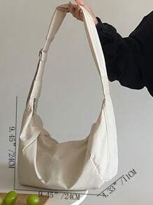 Túi Hobo tối giản không thấm nước, nhẹ, giản dị dành cho doanh nhân dành cho nữ tuổi teen Sinh viên đại học, tân binh và nhân viên văn phòng Hoàn hảo cho văn phòng, đại học, công việc, kinh doanh, đi làm - Màu be - Xem 6