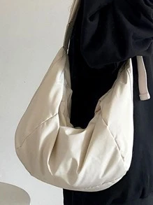 Túi Hobo tối giản không thấm nước, nhẹ, giản dị dành cho doanh nhân dành cho nữ tuổi teen Sinh viên đại học, tân binh và nhân viên văn phòng Hoàn hảo cho văn phòng, đại học, công việc, kinh doanh, đi làm - Màu be - Xem 3