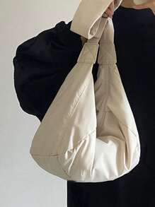 Túi Hobo tối giản không thấm nước, nhẹ, giản dị dành cho doanh nhân dành cho nữ tuổi teen Sinh viên đại học, tân binh và nhân viên văn phòng Hoàn hảo cho văn phòng, đại học, công việc, kinh doanh, đi làm - Màu be - Xem 5