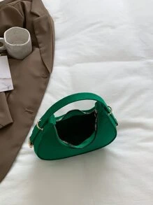 Minimalist Zipper Hobo Bag - Green - View 4