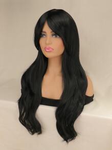 Cabello Largo Y Ondulado Negro - Negro - Ver 2