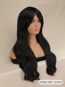 Cabello Largo Y Ondulado Negro - Negro - Ver 3