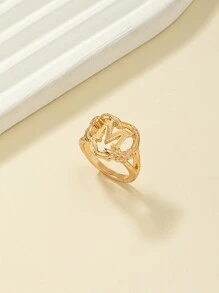 Anillo con adorno de corazón - Amarillo Oro - Ver 1