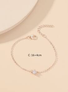 方晶鋯石裝飾手環 - 玫瑰金 - 查看 3