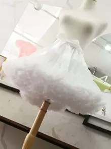 1入組女士白色蓬蓬裙底裙，適用於春季/秋季，可作為雲朵/芭蕾舞裙/角色扮演裝扮的時尚裙底
