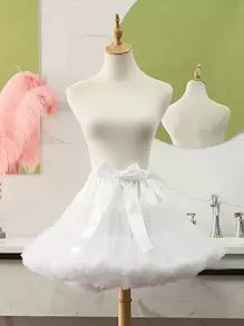 1入組女士白色蓬蓬裙底裙，適用於春季/秋季，可作為雲朵/芭蕾舞裙/角色扮演裝扮的時尚裙底