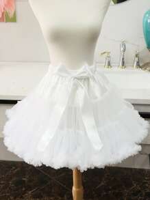 1入組女士白色蓬蓬裙底裙，適用於春季/秋季，可作為雲朵/芭蕾舞裙/角色扮演裝扮的時尚裙底