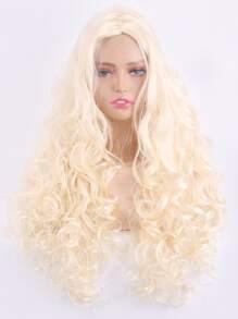 Peluca sintética largo rizado - Beis - Ver 1