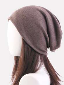 Mũ len beanie mềm mại mùa đông thu - Màu nâu  Mocha - Xem 8