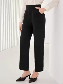 Mulvari Letter Patched Slant Pocket Suit Trousers - Black - View 3