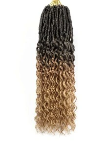 1Pack Faux Locs Crochet Hair With Curly Ends, Soft Locs Pre-looped Goddess Locs Crochet Hair New Locs Curly Deep Wave Crochet Locs Synthetic Hair Extensions(T27) - Multicolor - View 1