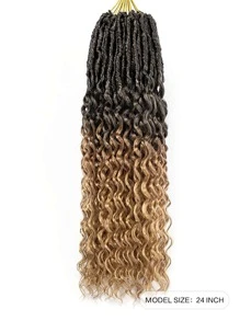 1Pack Faux Locs Crochet Hair With Curly Ends, Soft Locs Pre-looped Goddess Locs Crochet Hair New Locs Curly Deep Wave Crochet Locs Synthetic Hair Extensions(T27) - Multicolor - View 2