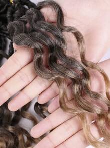 1Pack Faux Locs Crochet Hair With Curly Ends, Soft Locs Pre-looped Goddess Locs Crochet Hair New Locs Curly Deep Wave Crochet Locs Synthetic Hair Extensions(T27) - Multicolor - View 3