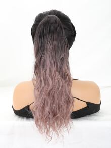 Ombre Medium Curly Ponytail Synthetic Hair Extension With Claw - Multicolor - View 1