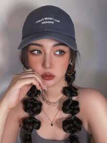 2pcs Long Curly Ponytail Synthetic Hair Extension - Black - View 6