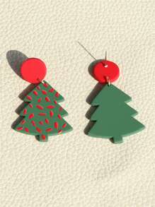 Pendientes largos árbol de Navidad