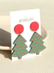 Pendientes largos árbol de Navidad