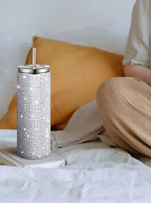 1入組水鑽裝飾平底無腳杯 - 銀色 - 查看 4