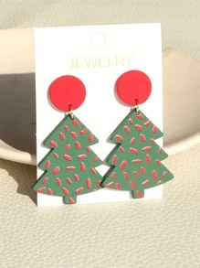 Pendientes largos árbol de Navidad