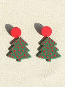 Pendientes largos árbol de Navidad